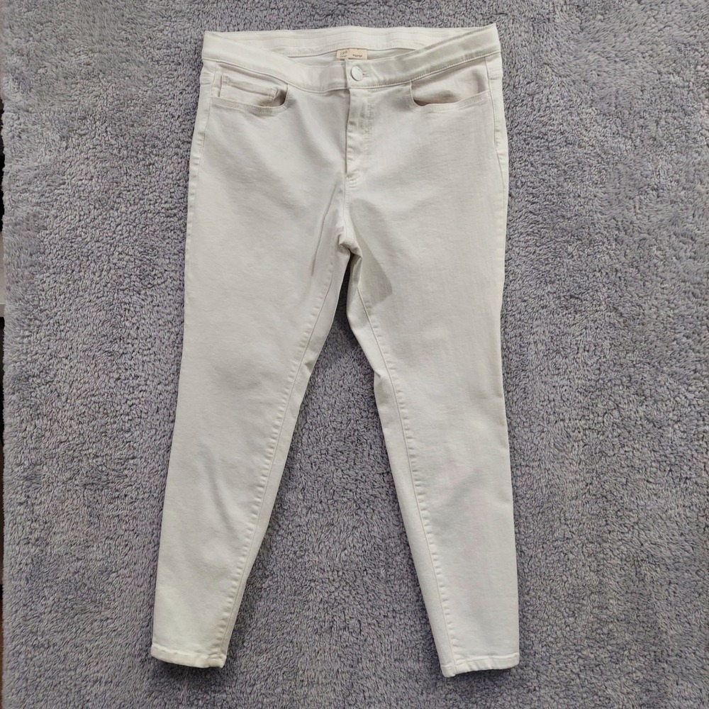J Jill Denim Women's Legging Jeans Size 12 Jeggings Ankle White Mid Rise Stretch